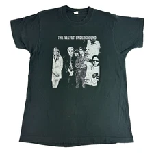 Vintage 80s The Velvet Underground T Shirt Screen Stars Black Single Stitch XL