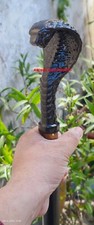 Black Snake cobra head Handle black wooden snake COSTUME walking stick