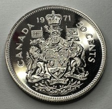 1971 Canadian 50Cent Piece Proof-Like Coin Uncirculated. Beautiful Coin!!!