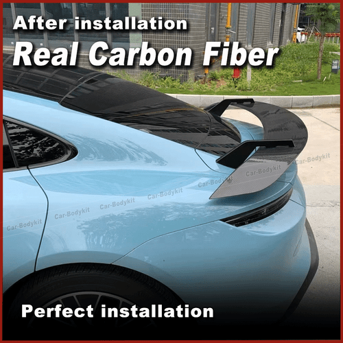 Fit For Porsche Taycan Base 4S 2019-25 REAL CARBON Rear Trunk Spoiler Boot Wing - Picture 6 of 12