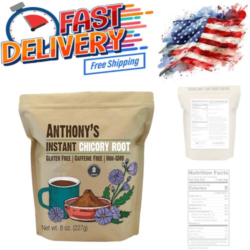 8 oz Caffeine-Free Instant Chicory Root - A Non-GMO Coffee Substitute