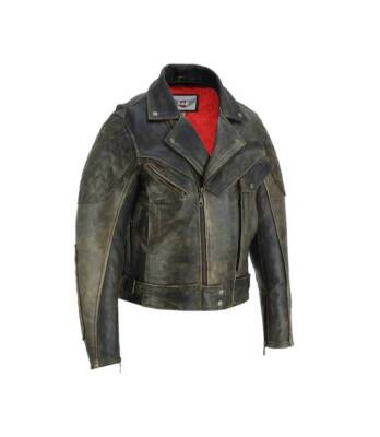 Jacke Pelz für Mann Brown Antiq Osx Biker Jacke 1168A
