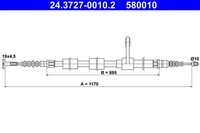 Bremsseil Seilzug Feststellbremse Ate 24.3727-0010.2 FüR Alfa 147 16V Spark 937