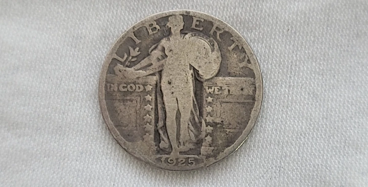 アメリカ銀貨　1925年　美品 Silver 1925 Year Standing Liberty US Quarters (1916-1930) for sale