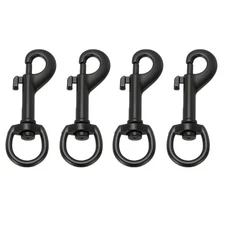 4Pcs Flag Swivel Snap Clips, 2.7 Inch Flag Pole Snaps Hooks, Black