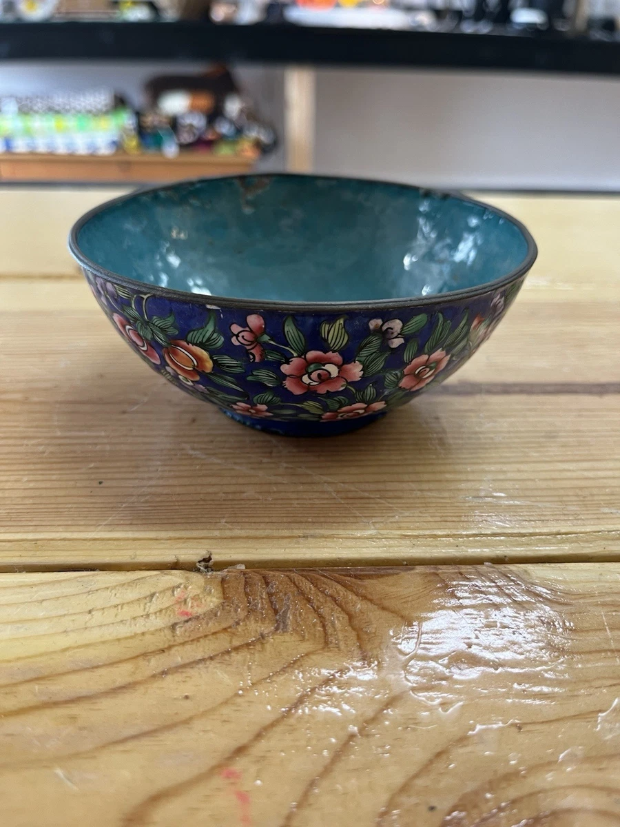蓝色中国古董碗| eBay