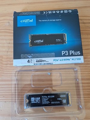 Crucial P3 Plus 4TB PCIe Gen4 NVMe M.2 SSD 4800MB/s - NEU / Open Box
