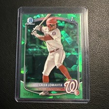 2025 Bowman Sapphire - Chrome Prospects Caleb Lomavita #BCP-120 Green /99 (RC)