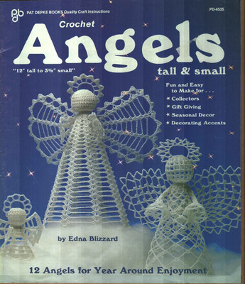 USED ANGELS TALL & SMALL CHRISTMAS 12 DESIGNS CROCHET PATTERN BOOK