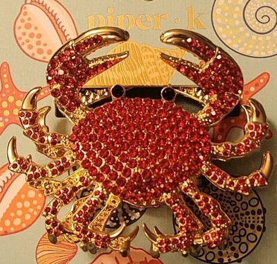 Piper K Large Red Crab Hair Clip, NWT Super Cute!