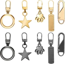 SET of 10 Zipper Pulls, Decorative Charm Zipper Pulls for Small Holes and Boots,