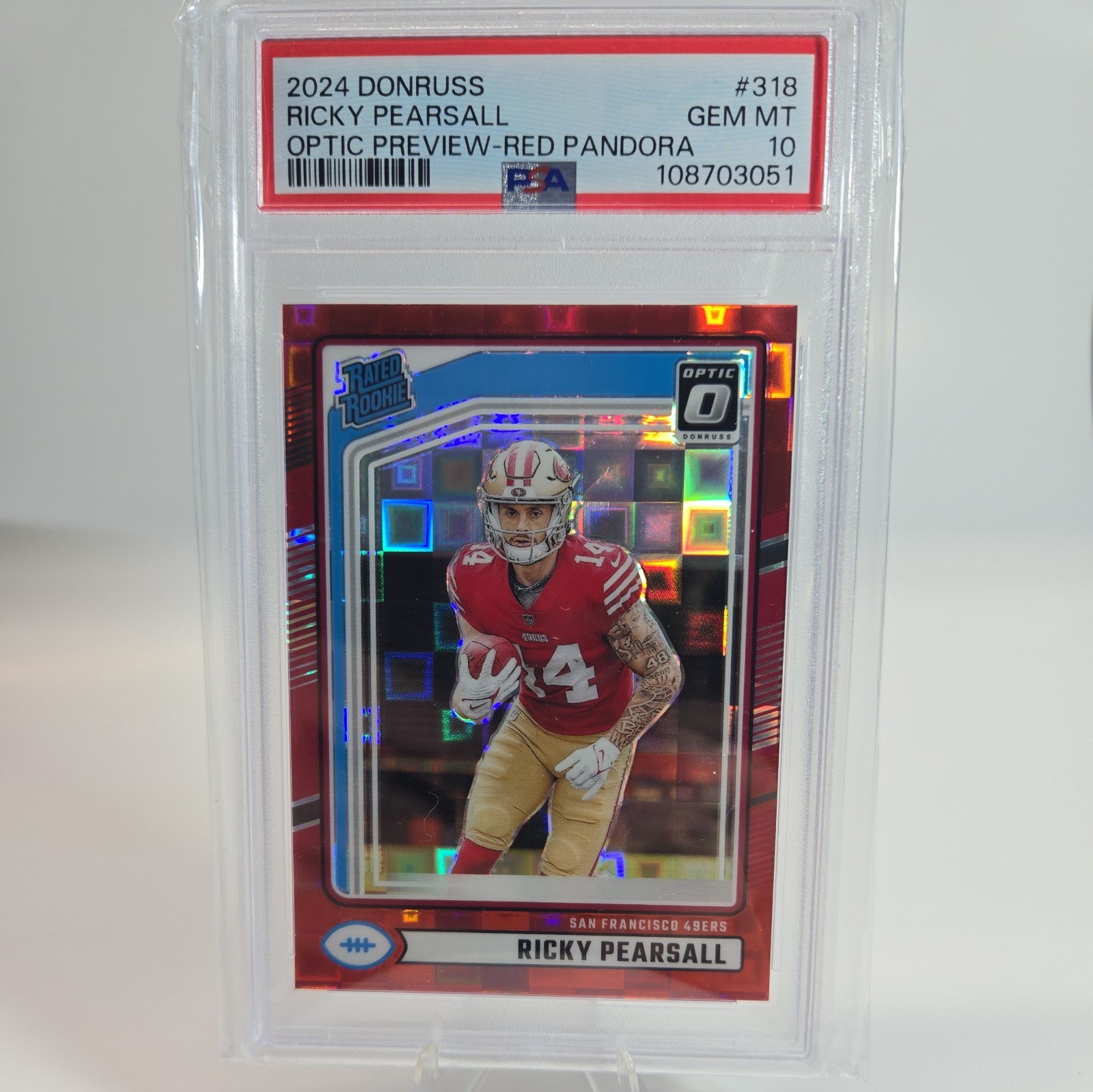 2024 Donruss #318 Ricky Pearsall (RC) Optic Preview- Red Pandora 💎 PSA 10 💎