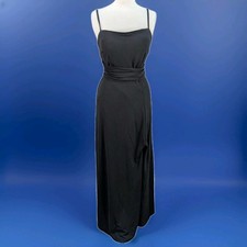 Birdy Grey Black Formal Bridesmaid Prom Party Maxi Dress Black Stretch Size M