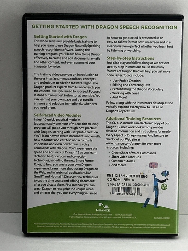 NEW Nuance Dragon Naturally Speaking Version 12 Training Video for Dragon Speech - Image 2 of 4