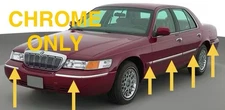 CHROME ONLY! 10 PIECE DOOR BUMPER TRIM KIT FOR 98-05 GRAND MARQUIS MOLDING STRIP