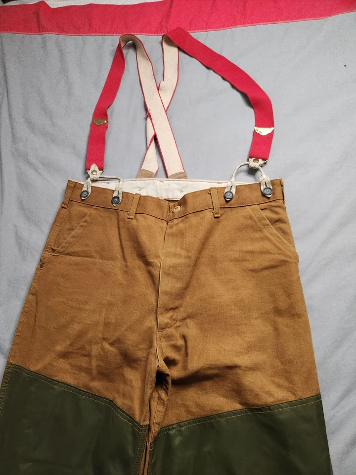 Pantalones de caza Saftbak Brush Guard vintage años 80 para hombre talla 37x29 con tirantes usados en excelente estado Foto 4 de 4