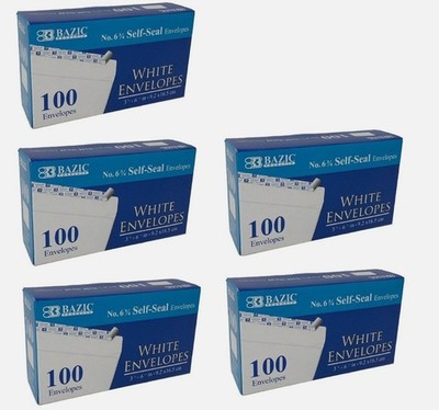 500 White Letter Mailing Envelopes Shipping 3-5/8  x 6-1/2  Peel and Self-Seal
