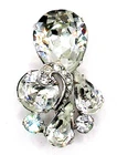 Vintage 1940's-50's Signed Eisenberg E Fur Clip Sparkling Rhinestone Silver-tone