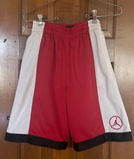 Air Jordan Jumpman Shorts Youth XL 20 Black White Red Basketball Pockets Lined