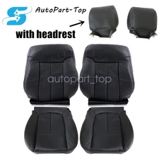 6PCS For 2009-2014 Ford F150 Front Bottom & Top Seat Cover & Headrest Black