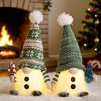 Weihnachtsdeko Wichtel Figuren 2 StüCk Beleuchtet Mit LED Licht PlüSch GrüN