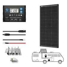 100-Watt Monocrystalline Offgrid Solar Power Kit with 100-Watt Solar Panel, 20 A
