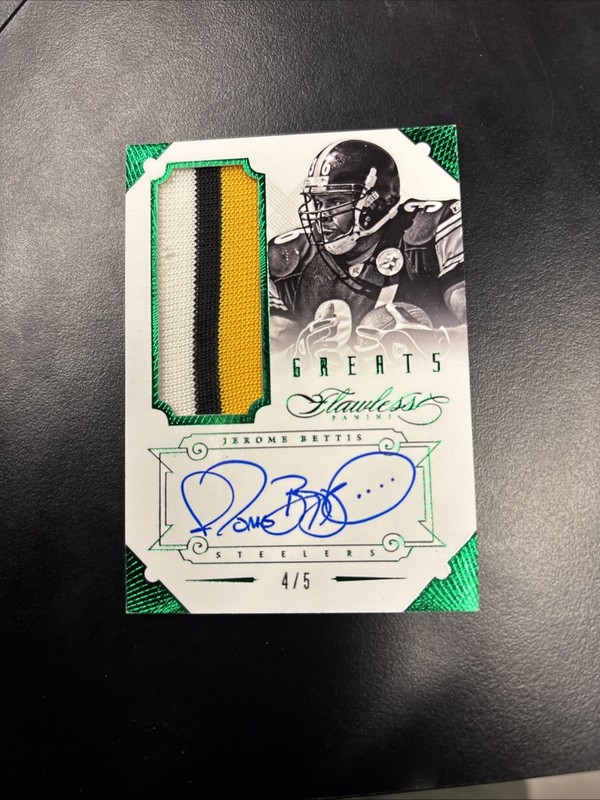 2014 Flawless Jerome Bettis Greats Emerald Game Used Jersey Auto 4/5 Steelers