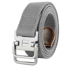 Plus Size 39-75'' Mens Belt Double Ring Canvas Web Fabric Belt Casual Work 