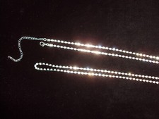 Silver Rhinestone Body Chain Belly Waist Hip Belt 1 LONG Row Strand 60 in NEW