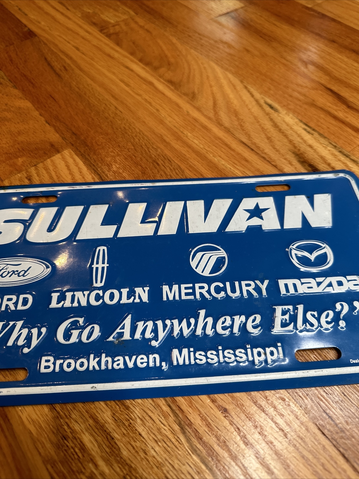 Sullivan Metal Car Dealership Dealer License Plate Tag Brookhaven
