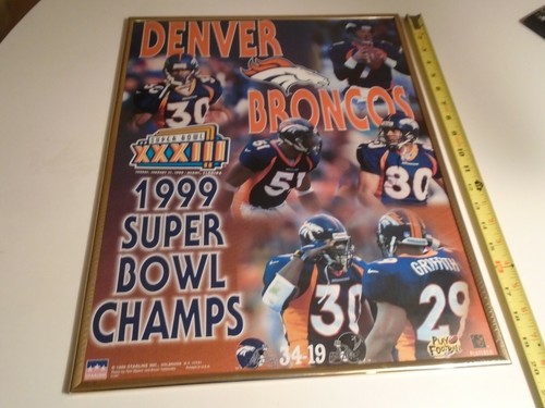 Denver Broncos Super Bowl XXXVIII Champions 1999 Starline Full Size Print framed - Picture 6 of 7