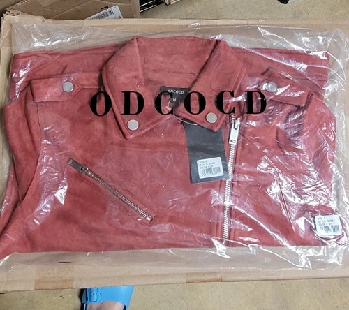 ODCOCD Women's Faux Suede Jacket (Medium) Rust Color Zipper Up Casual Outwear - 第 1/7 張圖片