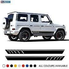2x For Mercedes-Benz G500 G63 Vinyl Side Skirt Sports Car Stripe Sticker Decal