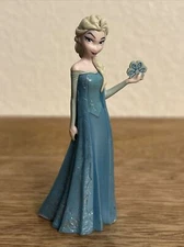 Elsa Character In Blue Dress Disney Frozen 3.5” Figure Solid Pvc Toy