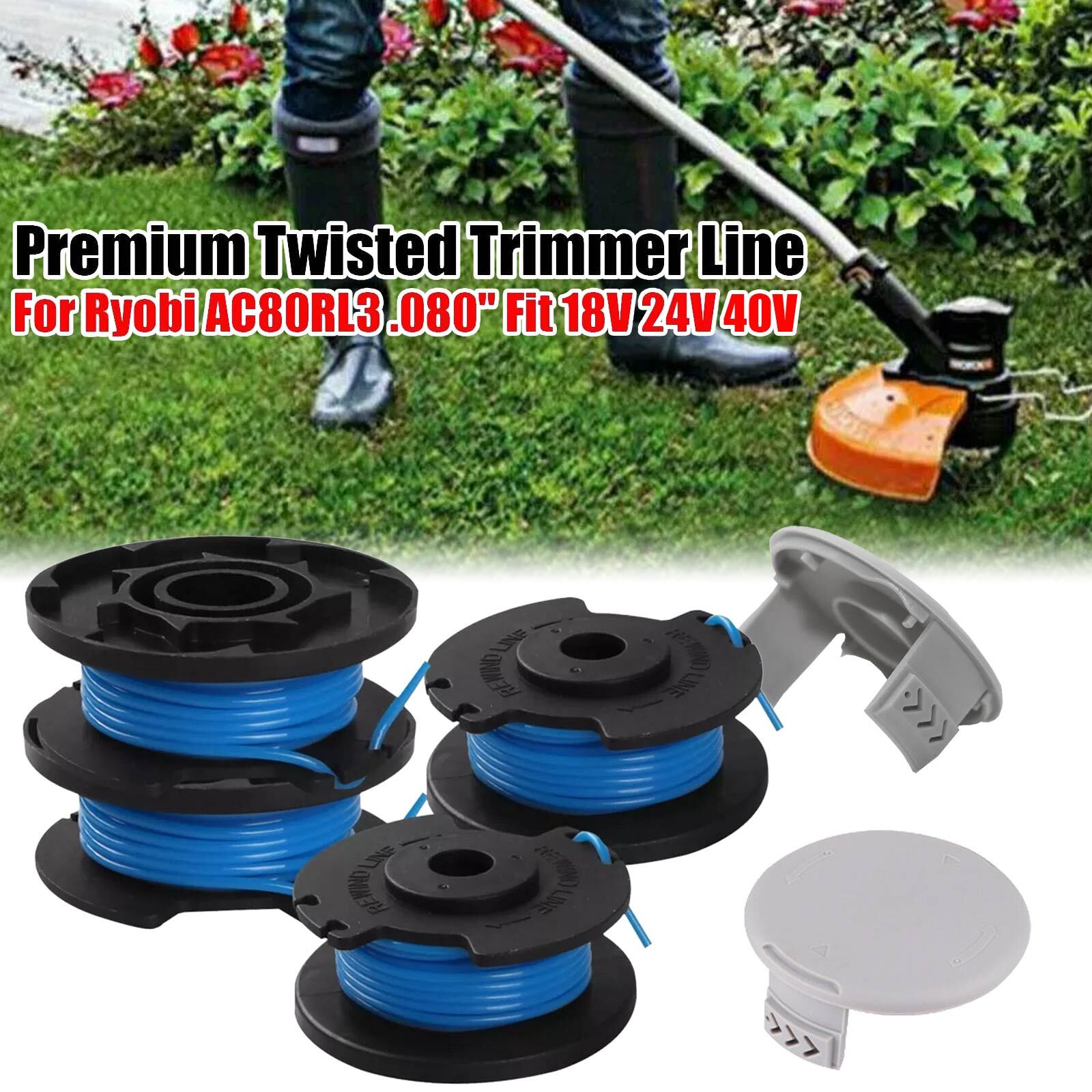 Auto Feed Line String Trimmer/Edger Replacement Spool for Ryobi 18V 24V