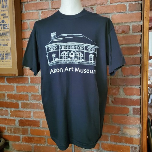 Vintage 90s Black T Shirt XL Akron Art Museum Ohio Single Stitch USA Made - Picture 2 of 6