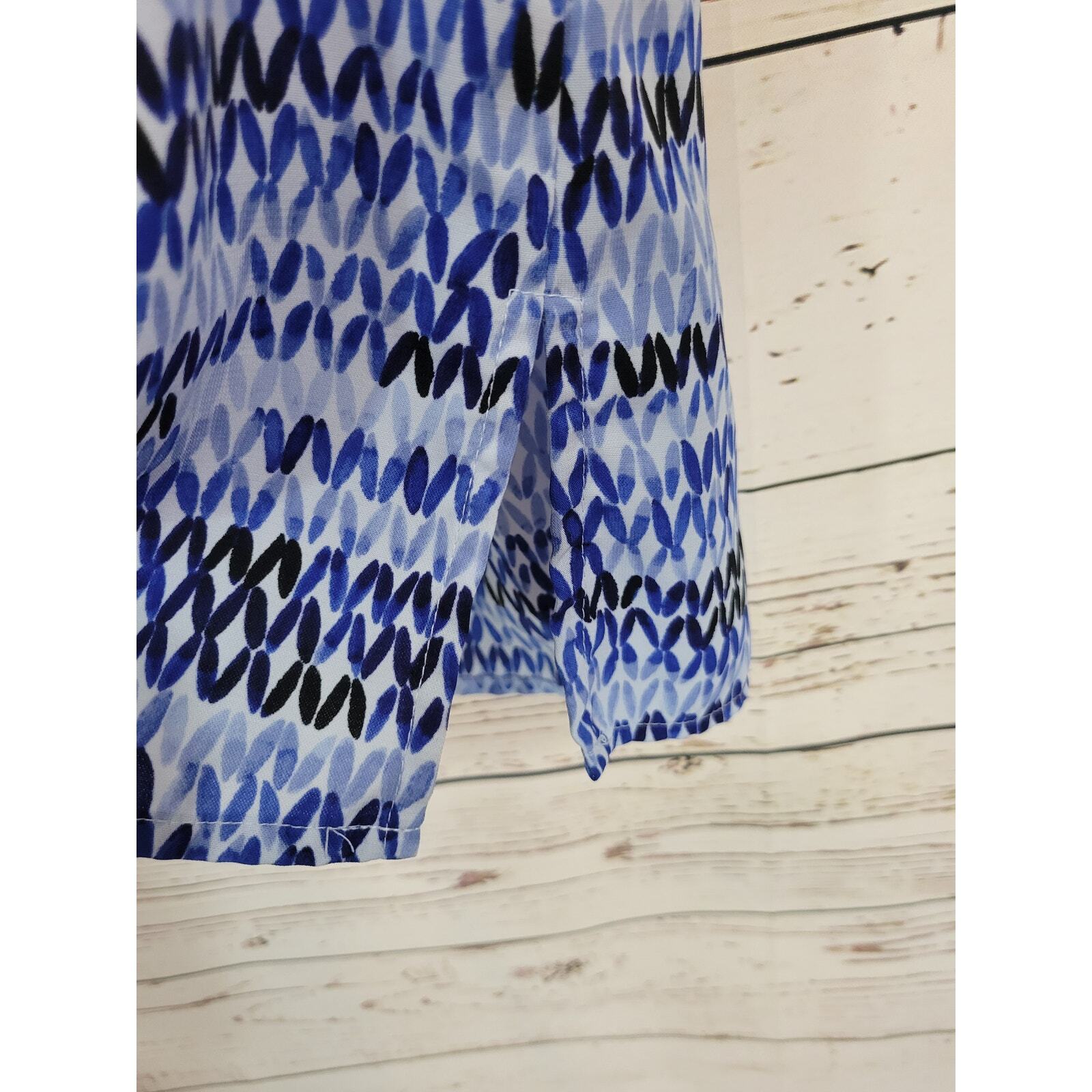 Dana Buchman Patterned Pleated Button Blouse Top … - image 9