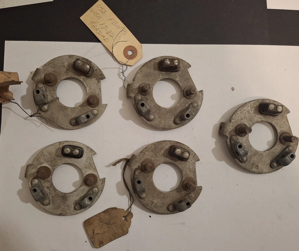 1932-36 Ford V8 Distributor Breaker Plate Assembly 18-12151 (USED, 5 pieces) - Image 2 of 4