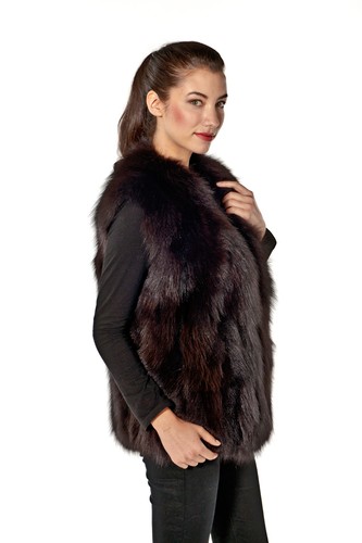 Plus Size Real Fox Fur Vest for Women 
