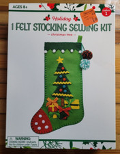 Christmas Tree Holiday Felt Stocking Sewing Kit NEW