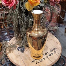 Tall Vintage 18K Gold Plated JARU California Pottery Art Vase