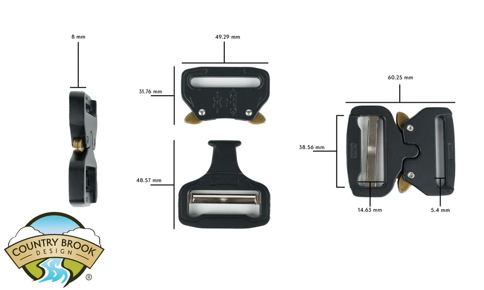 Hebillas de cinturón tácticas ajustables Country Brook Design® de 1 1/2 pulgadas, paquete de 48 Foto 3 de 4