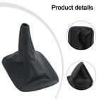 Black Leather Gear Shift Boot Vehicle Interior Upgrade Scratch Protection