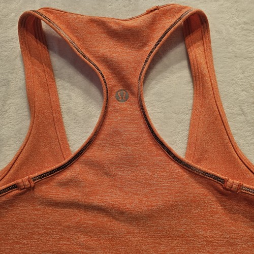Lululemon Cool Racerback Tank Top Heathered Coral Women's Size 4 - Picture 8 of 9