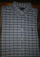 Mens Ralph Lauren Classic Fit Short Sleeve Plaid Button Up Shirt Size XL - EUC