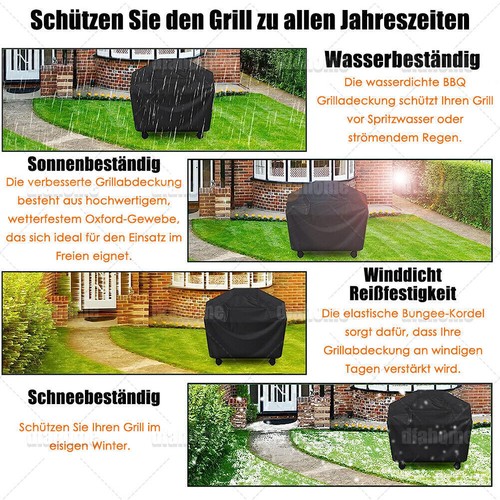 Neu Premium Grillabdeckung BBQ Grill Abdeckhaube Gasgrill Smoker Schutzhülle - Bild 6 von 14