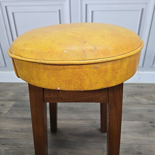 Single Retro Solid Wood Round Vinyl Upholstered Bar Stools Pub Seats - Man Cave - Picture 11 of 24