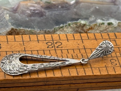 Vintage Halllmarked Sterling Silver Native Dangle Drop Earrings--1279.25 - Picture 4 of 6
