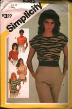6365 Vintage Simplicity Sewing Pattern Misses Top Stitched Pullover Top Blouse 