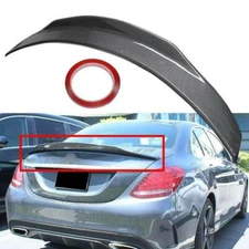 Carbon Fiber Look Rear Spoiler Lip For 2015-2020 Mercedes Benz W205 C-Class C63